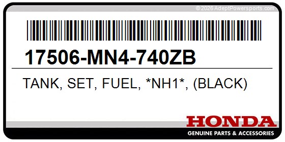 Honda 17506-MN4-740ZB Tank, Set, Fuel, *Nh1*, (Black)