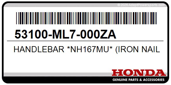Honda 53100-ML7-000ZA Handlebar *Nh167mu* (Iron Nail Silver Metallic-U)