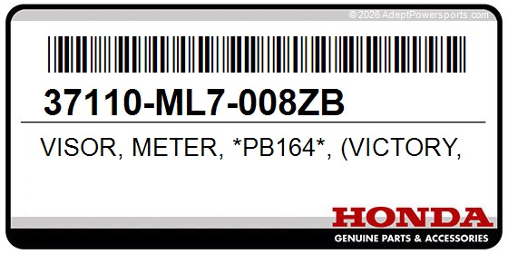 Honda 37110-ML7-008ZB Visor, Meter, *Pb164*, (Victory, Blue)