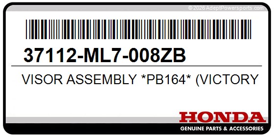 Honda 37112-ML7-008ZB Visor Assembly *Pb164* (Victory Blue)