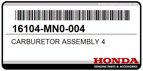 Honda 16104-MN0-004 Carburetor Assembly 4