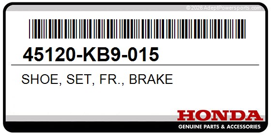 Honda 45120-KB9-015 Shoe, Set, Fr., Brake