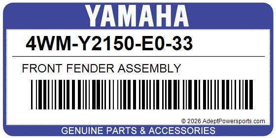 Yamaha 4WM-Y2150-E0-33 Front Fender Assembly