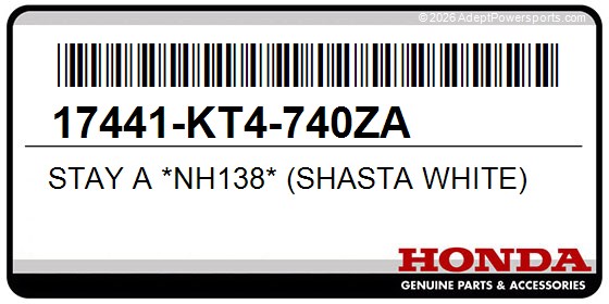 Honda 17441-KT4-740ZA Stay A *Nh138* (Shasta White)
