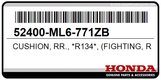 Honda 52400-ML6-771ZB Cushion, Rr., *R134*, (Fighting, Red)