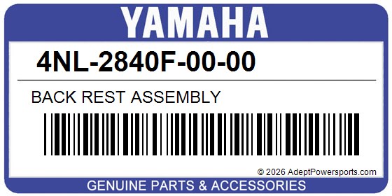 Yamaha 4NL-2840F-00-00 Back Rest Assembly