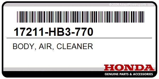 Honda 17211-HB3-770 Body, Air, Cleaner