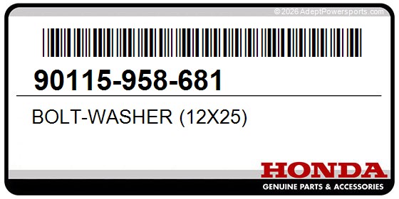 Honda 90115-958-681 Bolt-Washer (12X25)