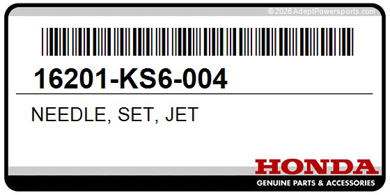 Honda 16201-KS6-004 Needle, Set, Jet