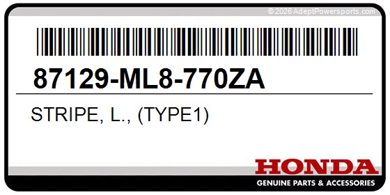 Honda 87129-ML8-770ZA Stripe, L., (Type1)