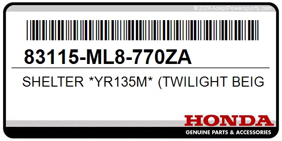 Honda 83115-ML8-770ZA Shelter *Yr135m* (Twilight Beige Metallic)