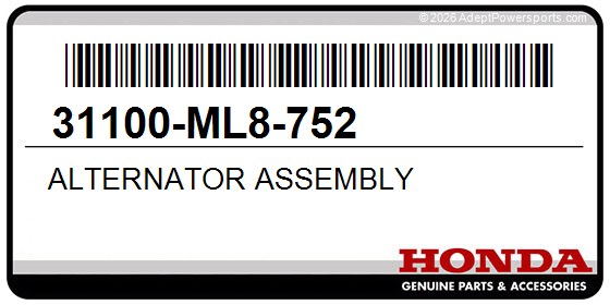 Honda 31100-ML8-752 Alternator Assembly