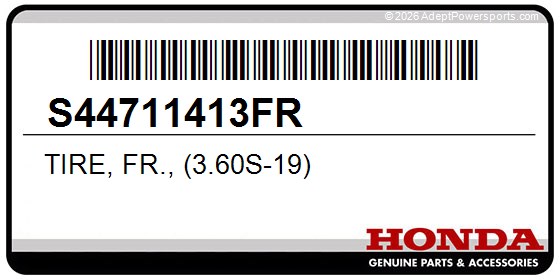Honda S44711413FR Tire, Fr., (3.60S-19)
