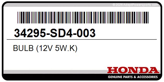 Honda 34295-SD4-003 Bulb (12V 5W.K)