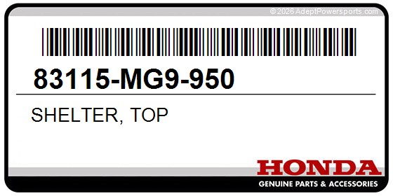 Honda 83115-MG9-950 Shelter, Top