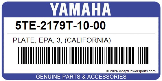 Yamaha 5TE-2179T-10-00 Plate, Epa, 3, (California)
