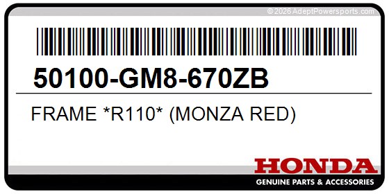 Honda 50100-GM8-670ZB Frame *R110* (Monza Red)