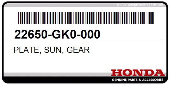 Honda 22650-GK0-000 Plate, Sun, Gear