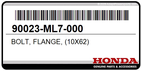 Honda 90023-ML7-000 Bolt, Flange, (10X62)