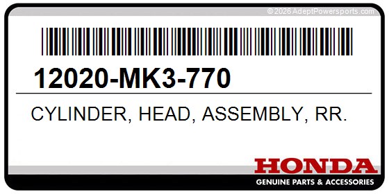 Honda 12020-MK3-770 Cylinder, Head, Assembly, Rr.