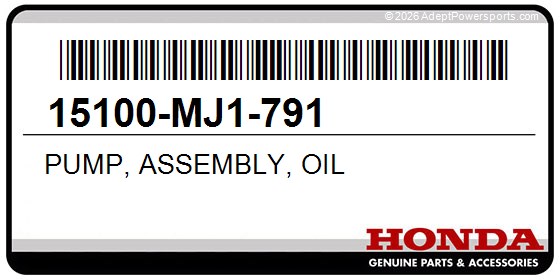Honda 15100-MJ1-791 Pump, Assembly, Oil