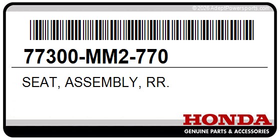 Honda 77300-MM2-770 Seat, Assembly, Rr.