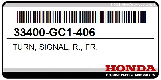 Honda 33400-GC1-406 Turn, Signal, R., Fr.
