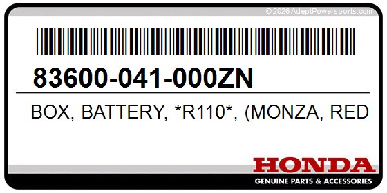 Honda 83600-041-000ZN Box, Battery, *R110*, (Monza, Red)