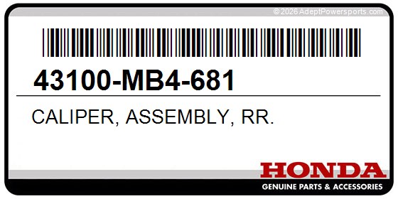 Honda 43100-MB4-681 Caliper, Assembly, Rr.