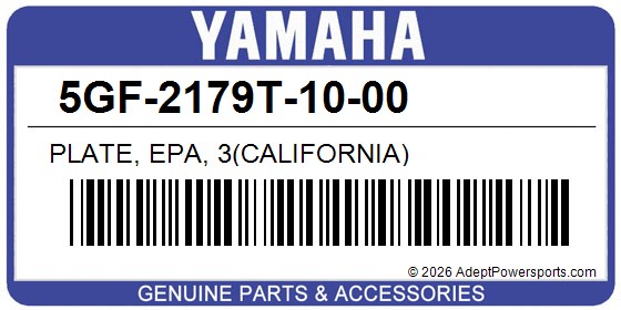 Yamaha 5GF-2179T-10-00 Plate, Epa, 3(California)
