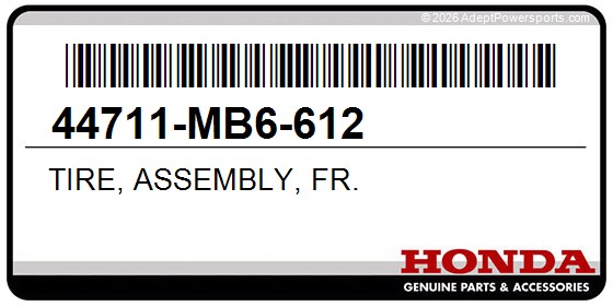 Honda 44711-MB6-612 Tire, Assembly, Fr.