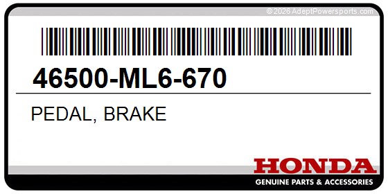 Honda 46500-ML6-670 Pedal, Brake