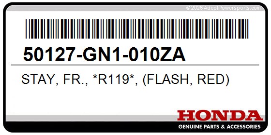 Honda 50127-GN1-010ZA Stay, Fr., *R119*, (Flash, Red)