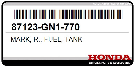 Honda 87123-GN1-770 Mark, R., Fuel, Tank