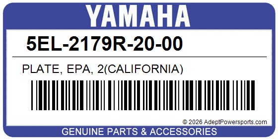 Yamaha 5EL-2179R-20-00 Plate, Epa, 2(California)