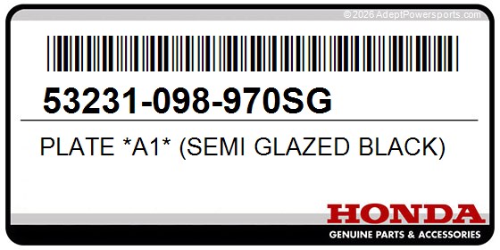 Honda 53231-098-970SG Plate *A1* (Semi Glazed Black)