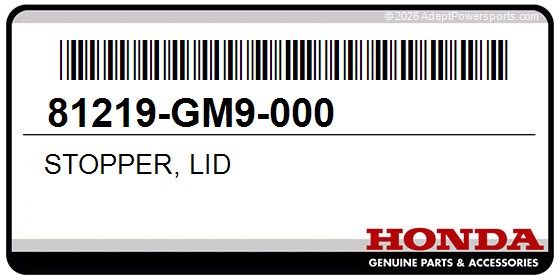 Honda 81219-GM9-000 Stopper, Lid