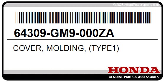 Honda 64309-GM9-000ZA Cover, Molding, (Type1)