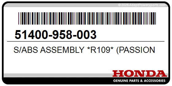 Honda 51400-958-003 S/Abs Assembly *R109* (Passion Red)