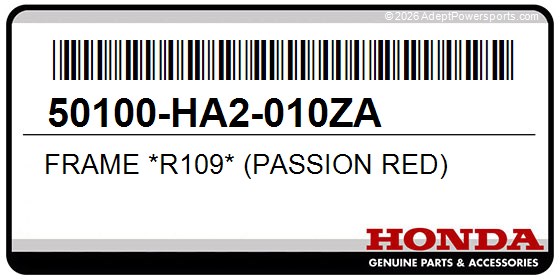 Honda 50100-HA2-010ZA Frame *R109* (Passion Red)