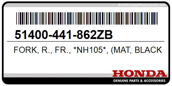 Honda 51400-441-862ZB Fork, R., Fr., *Nh105*, (Mat, Black)