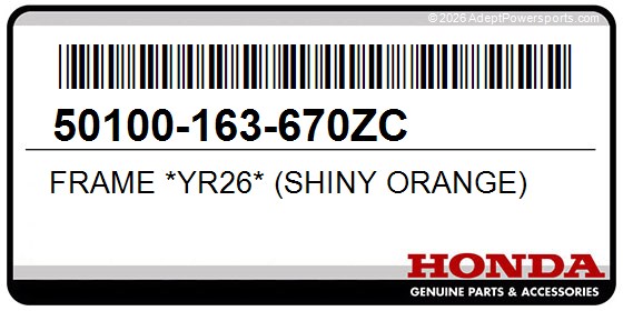 Honda 50100-163-670ZC Frame *Yr26* (Shiny Orange)