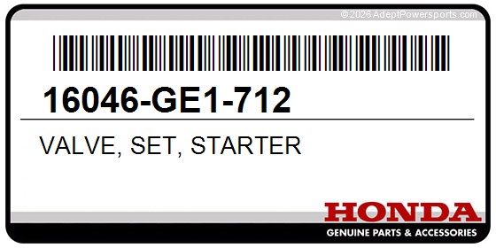 Honda 16046-GE1-712 Valve, Set, Starter