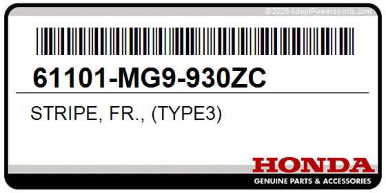 Honda 61101-MG9-930ZC Stripe, Fr., (Type3)