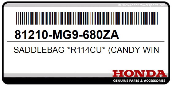 Honda 81210-MG9-680ZA Saddlebag *R114cu* (Candy Wine Berry Red-U)