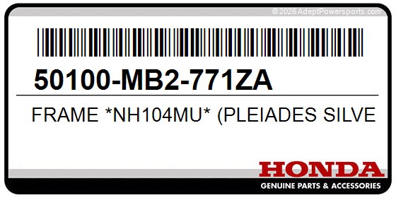 Honda 50100-MB2-771ZA Frame *Nh104mu* (Pleiades Silver Metallic)