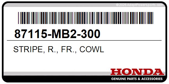 Honda 87115-MB2-300 Stripe, R., Fr., Cowl