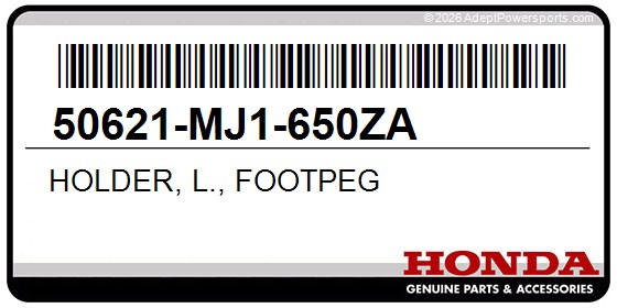 Honda 50621-MJ1-650ZA Holder, L., Footpeg
