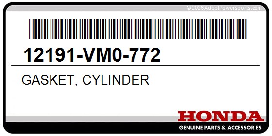 Honda 12191-VM0-772 Gasket, Cylinder