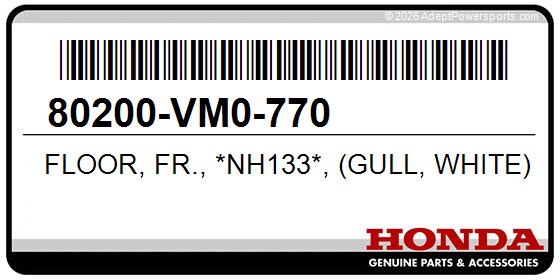 Honda 80200-VM0-770 Floor, Fr., *Nh133*, (Gull, White)